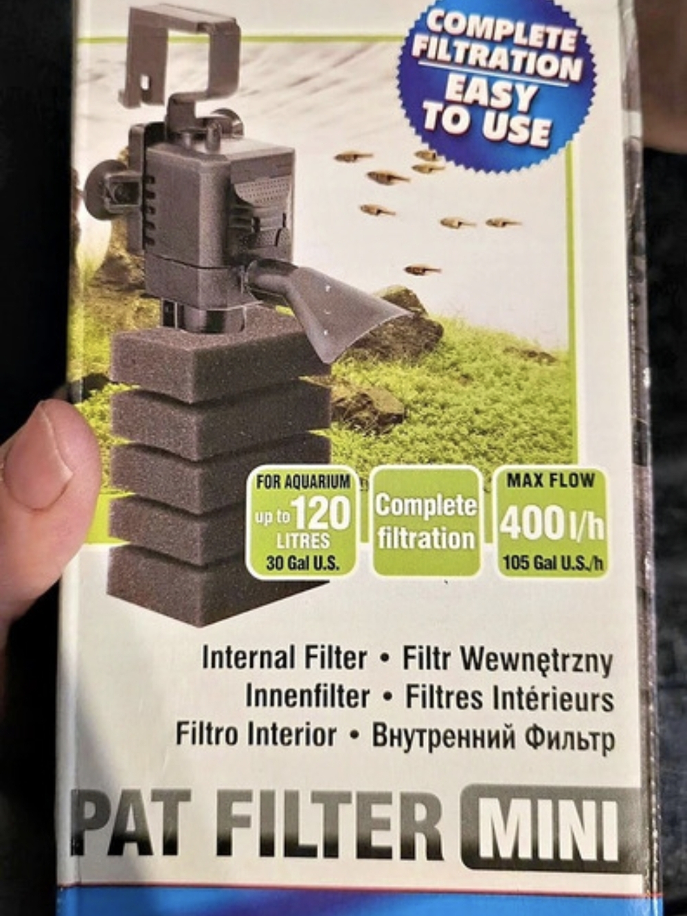 Aquael PAT Filter Mini Internal Aquarium Filter – Open Box, Never Used